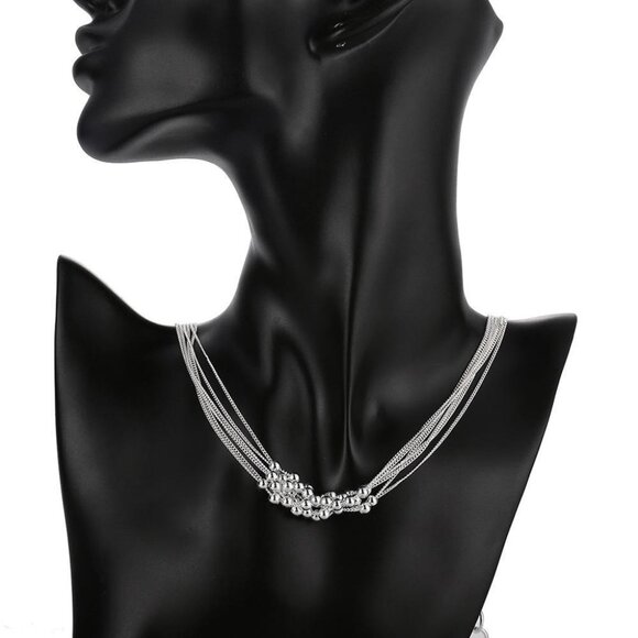 Carly Lyana Multi Strand Beaded Necklace Dangle Earrings Jewelry Set Gift Boxed - Picture 6 of 13